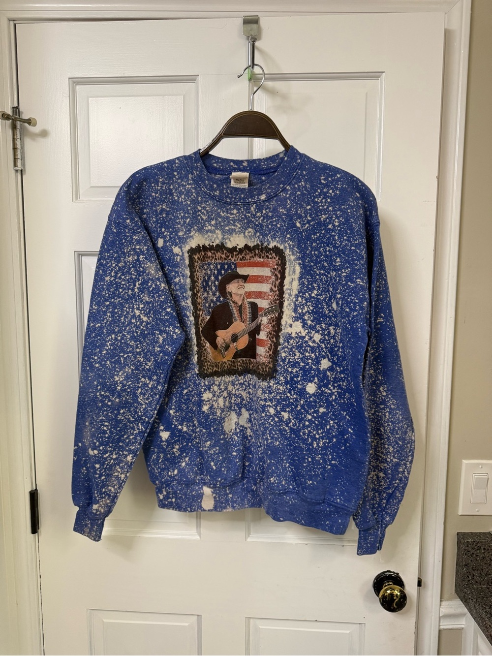 Vintage Willie Nelson Hanes Blue Crewneck Sweatshirt
